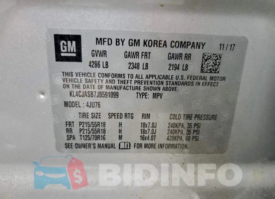KL4CJASB7JB591099 Photo# 12