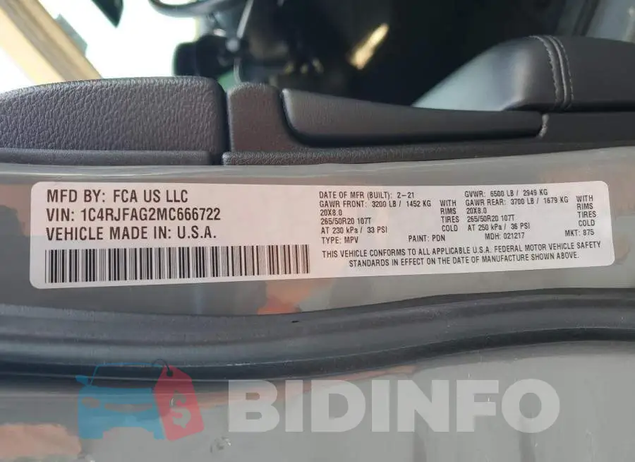 1C4RJFAG2MC666722 Photo# 12