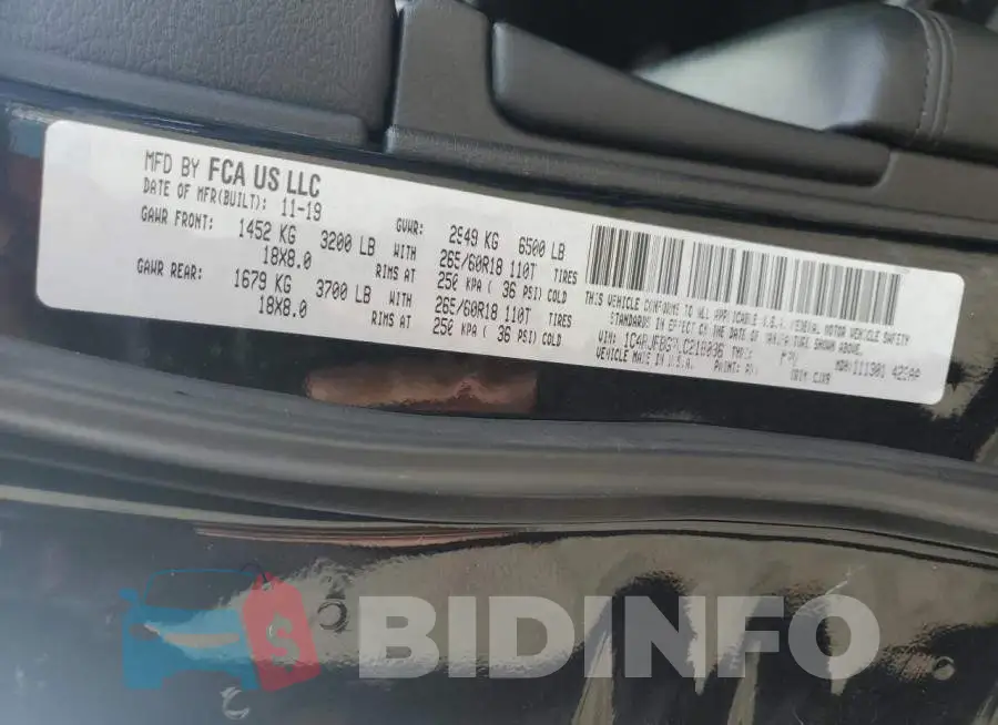 1C4RJFBG7LC218036 Photo# 13