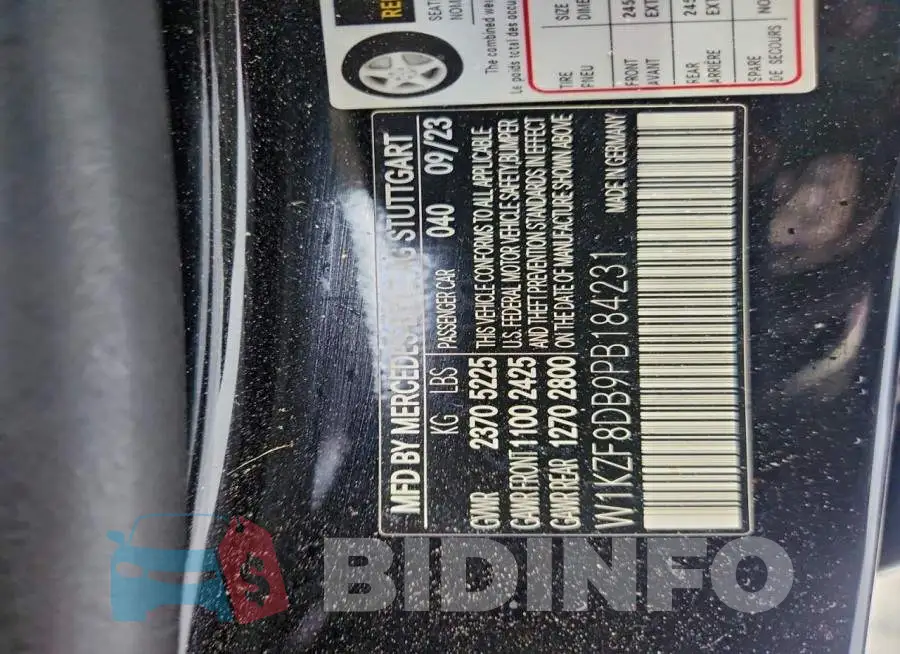 W1KZF8DB9PB184231 Photo# 12
