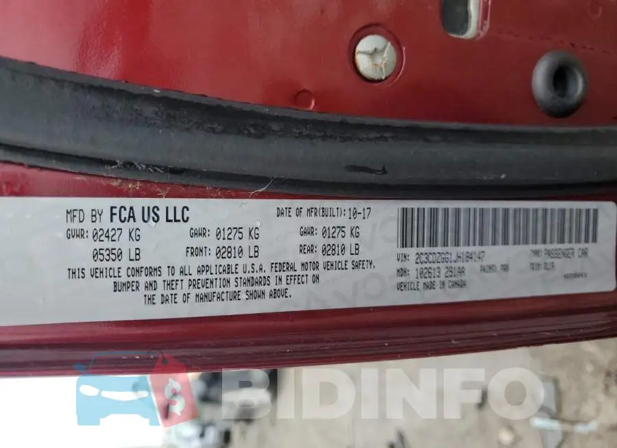 2C3CDZGG1JH184147 Photo# 12