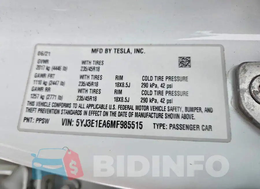 5YJ3E1EA6MF985515 Photo# 12