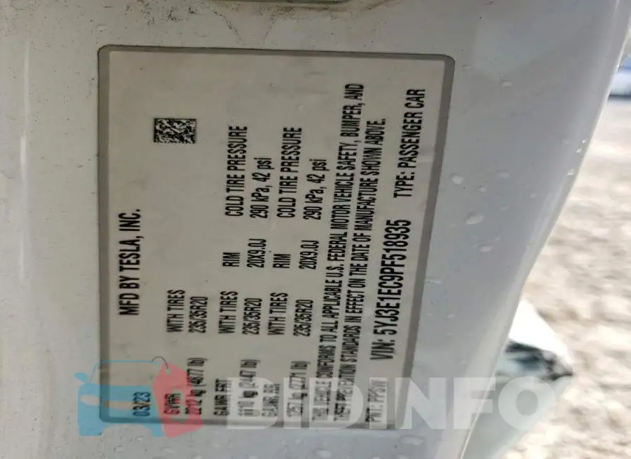5YJ3E1EC9PF518935 Photo# 12