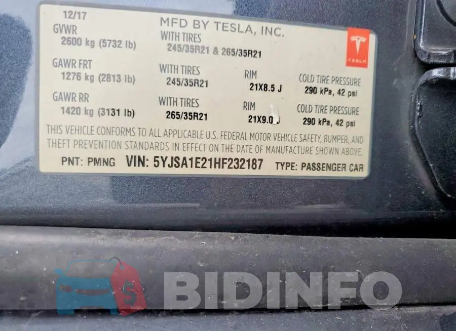 5YJSA1E21HF232187 Photo# 12