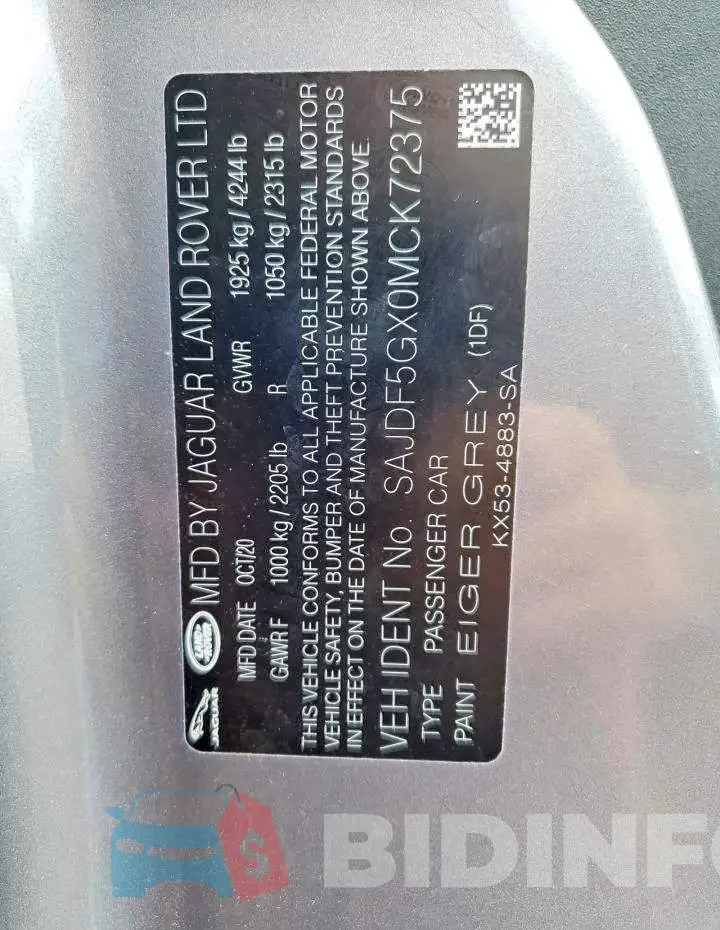SAJDF5GX0MCK72375 Photo# 12