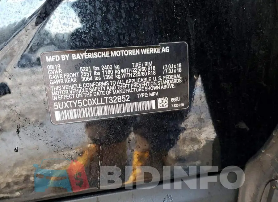 5UXTY5C0XLLT32852 Photo# 13