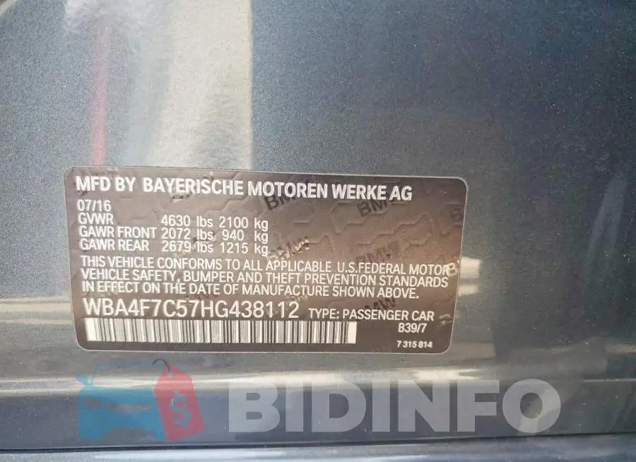 WBA4F7C57HG438112 Photo# 9