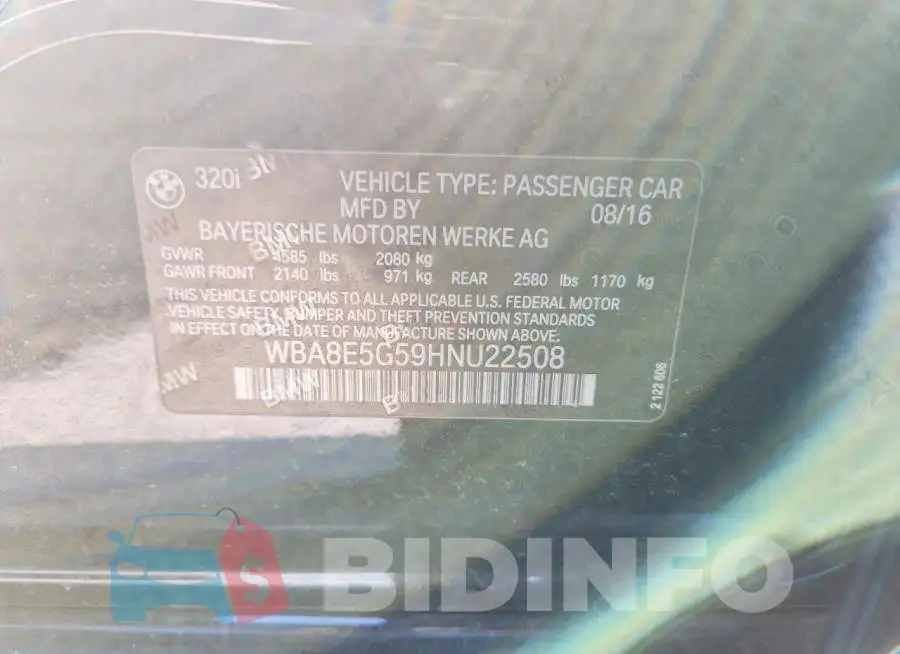 WBA8E5G59HNU22508 Photo# 12