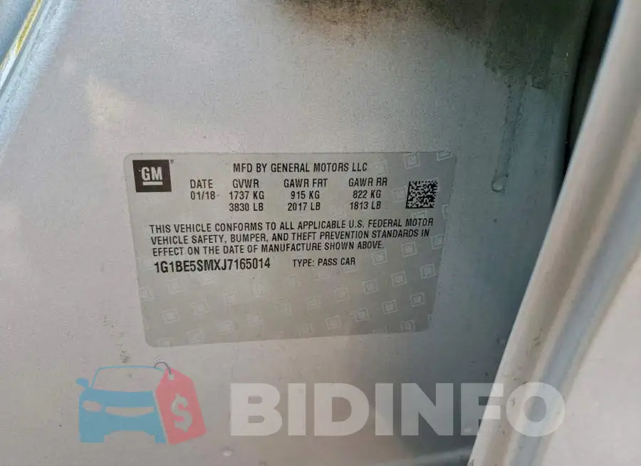 1G1BE5SMXJ7165014 Photo# 12