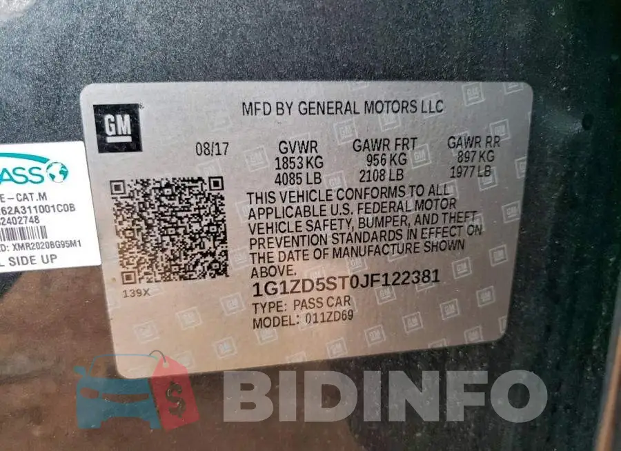 1G1ZD5ST0JF122381 Photo# 12