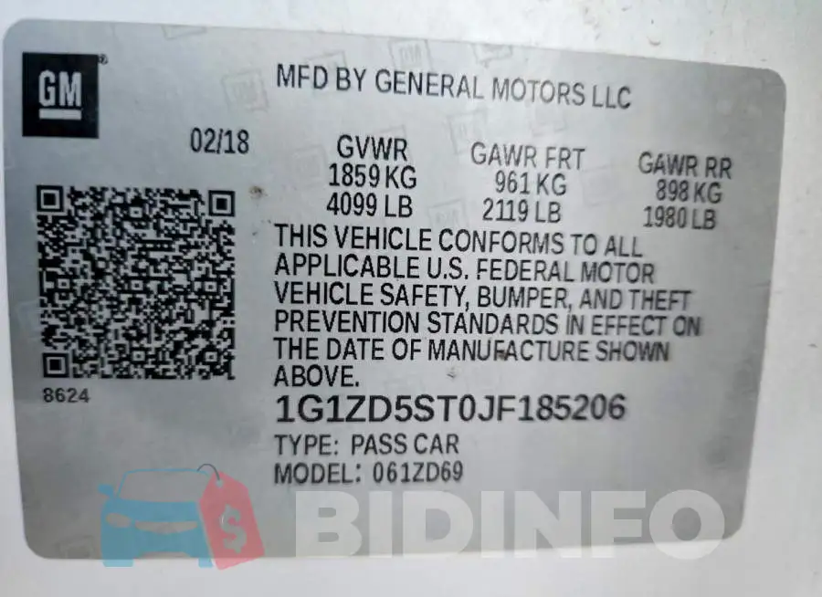 1G1ZD5ST0JF185206 Photo# 13