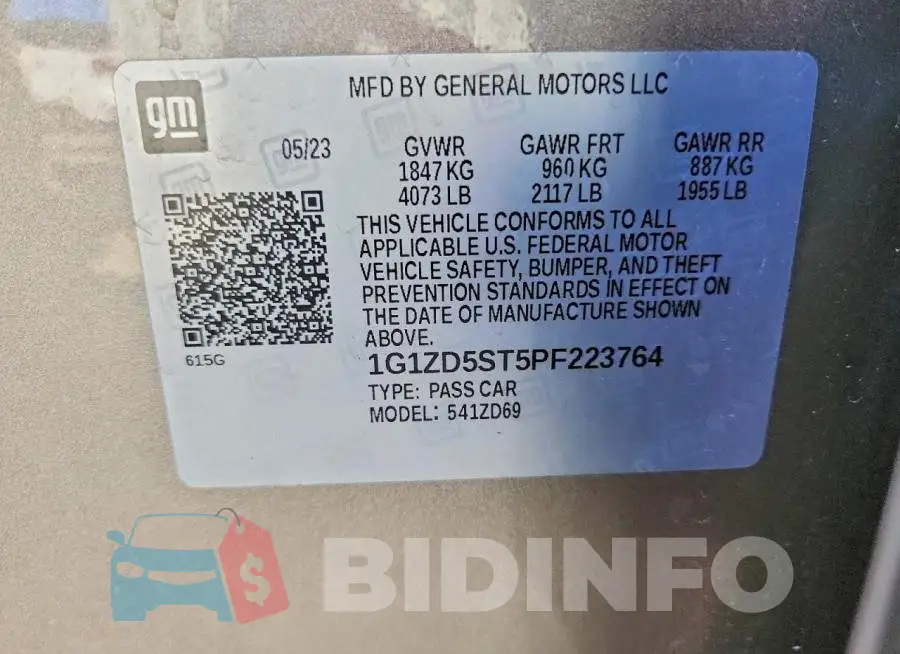 1G1ZD5ST5PF223764 Photo# 13