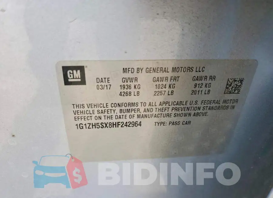 1G1ZH5SX8HF242964 Photo# 12
