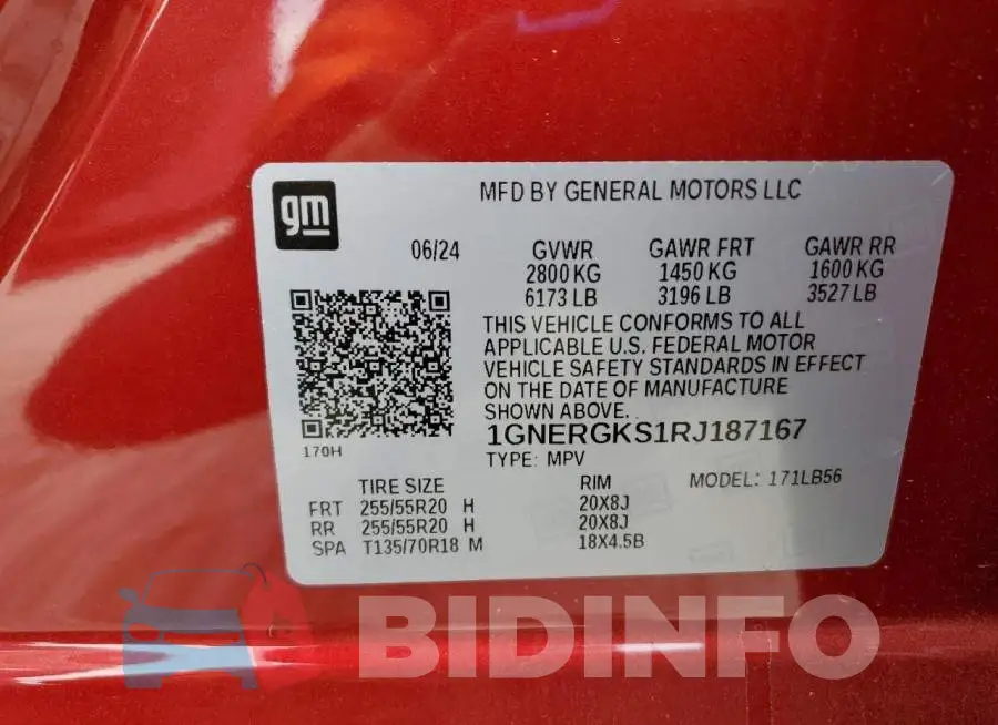 1GNERGKS1RJ187167 Photo# 13