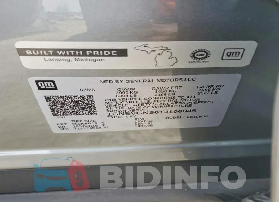 1GNEVGKS6TJ106845 Photo# 12