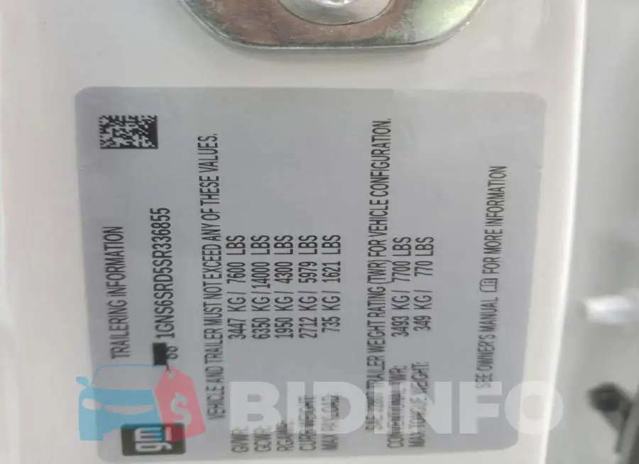 1GNS6SRD5SR336855 Photo# 13