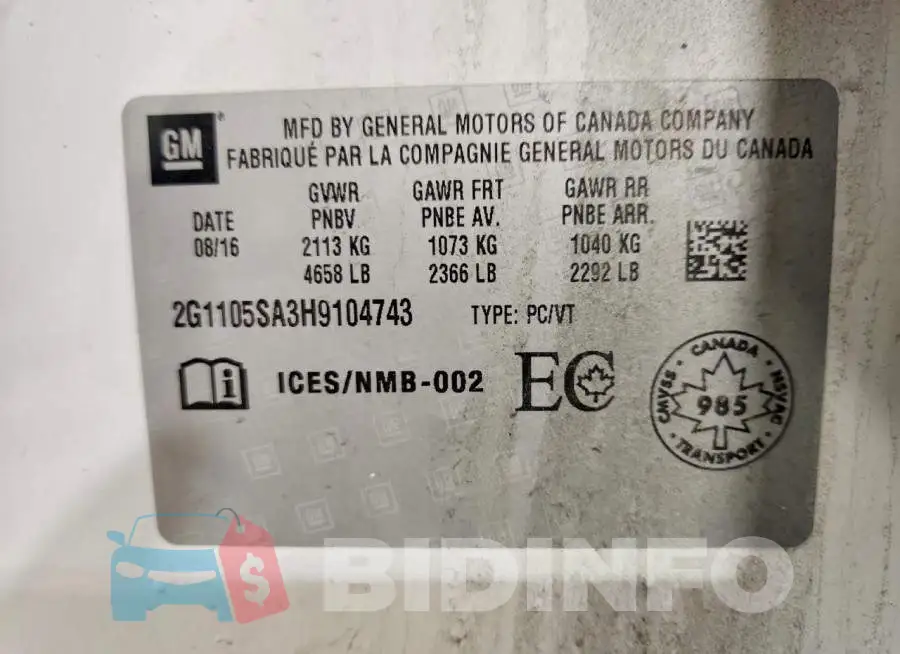 2G1105SA3H9104743 Photo# 11