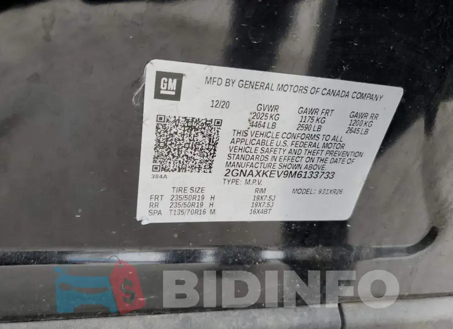 2GNAXKEV9M6133733 Photo# 13