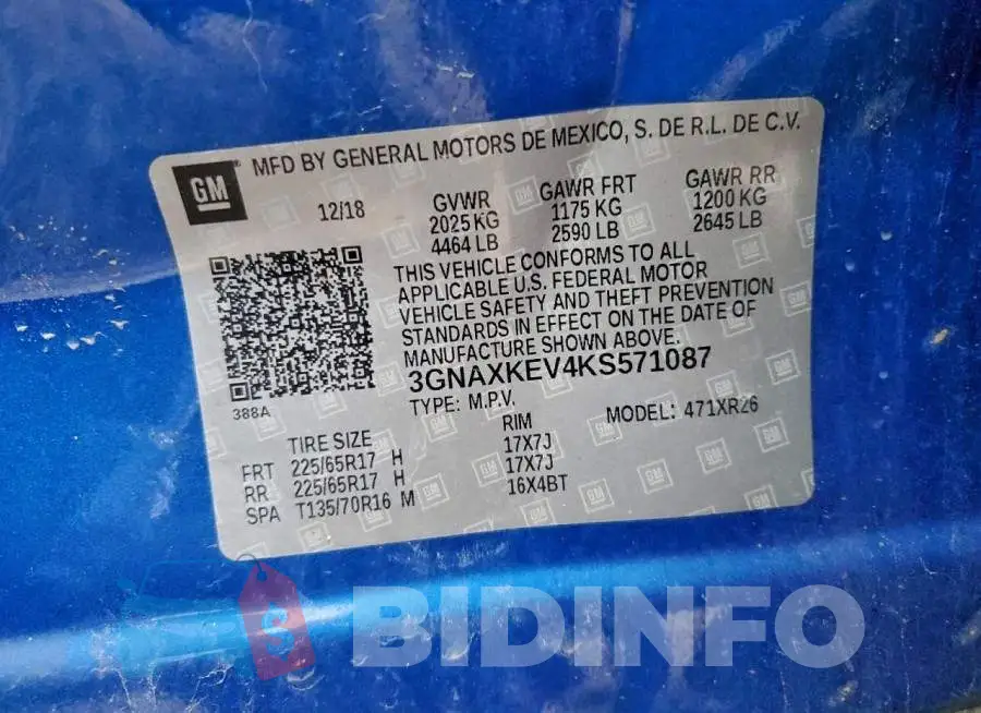 3GNAXKEV4KS571087 Photo# 13