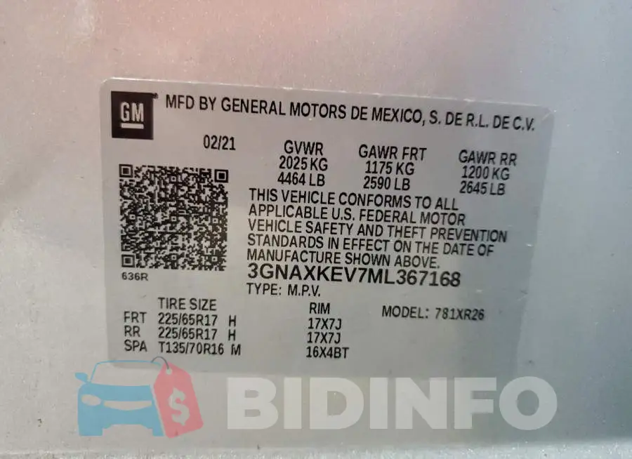3GNAXKEV7ML367168 Photo# 13