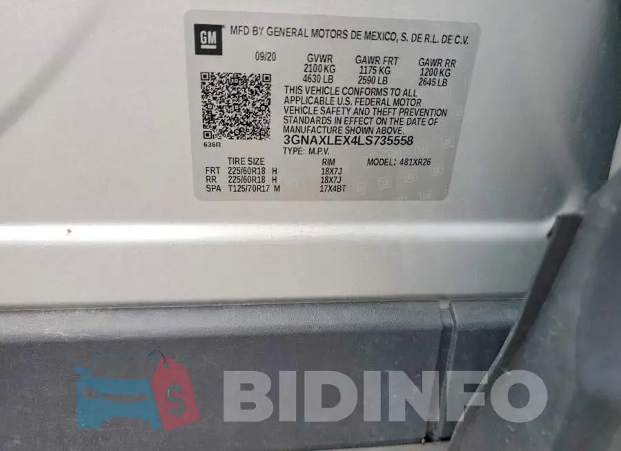 3GNAXLEX4LS735558 Photo# 14