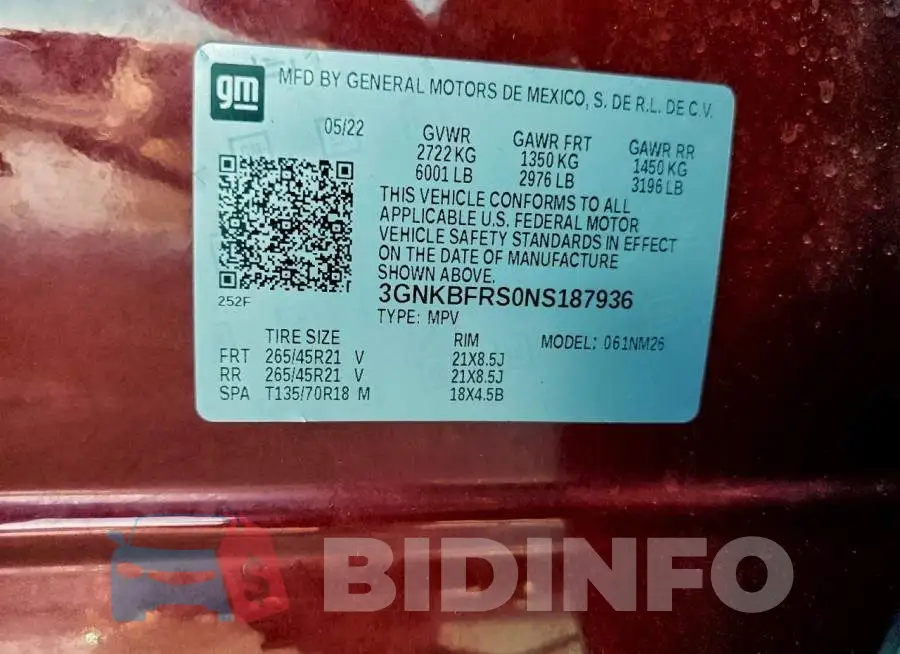 3GNKBFRS0NS187936 Photo# 13