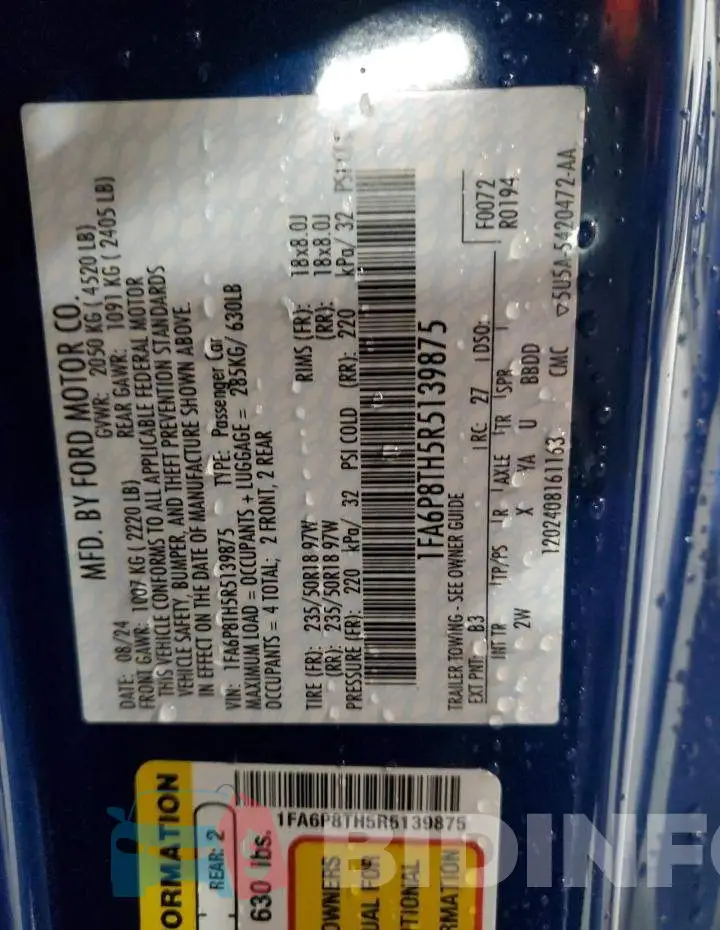 1FA6P8TH5R5139875 Photo# 13