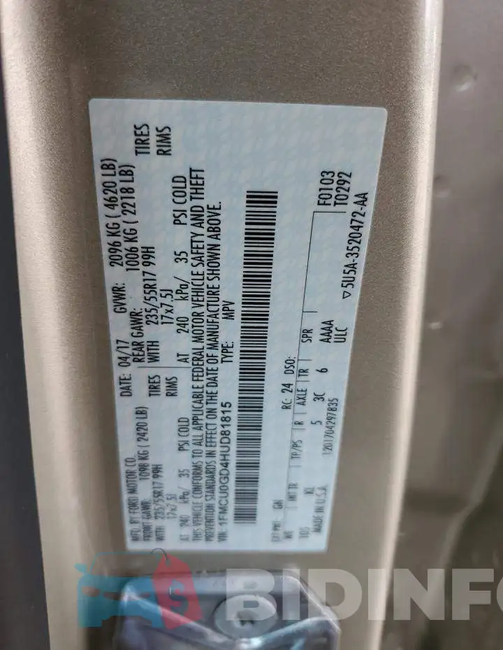1FMCU0GD4HUD81815 Photo# 13