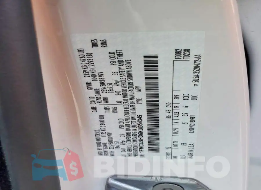 1FMCU9HD6KUB54345 Photo# 13