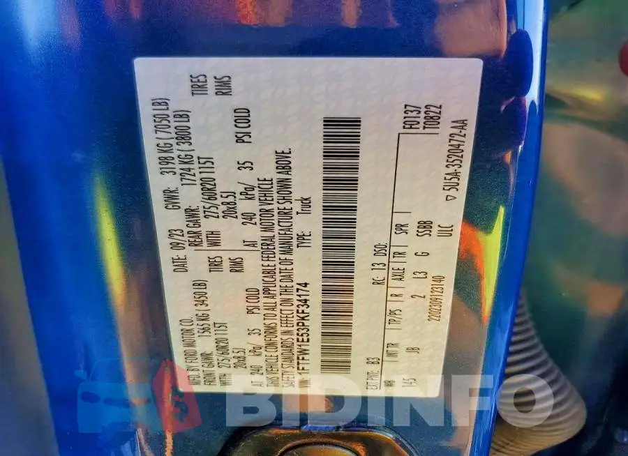 1FTFW1E53PKF34174 Photo# 12