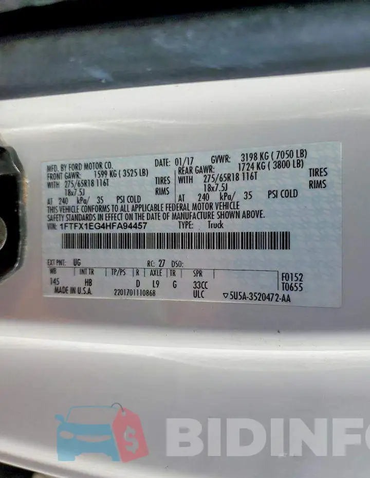1FTFX1EG4HFA94457 Photo# 12