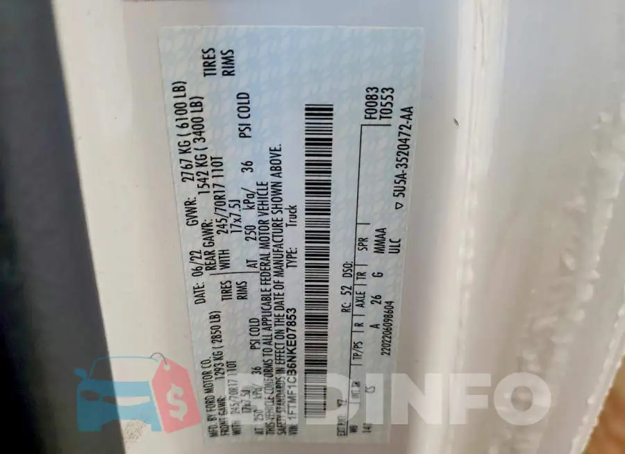 1FTMF1CB6NKE07853 Photo# 12