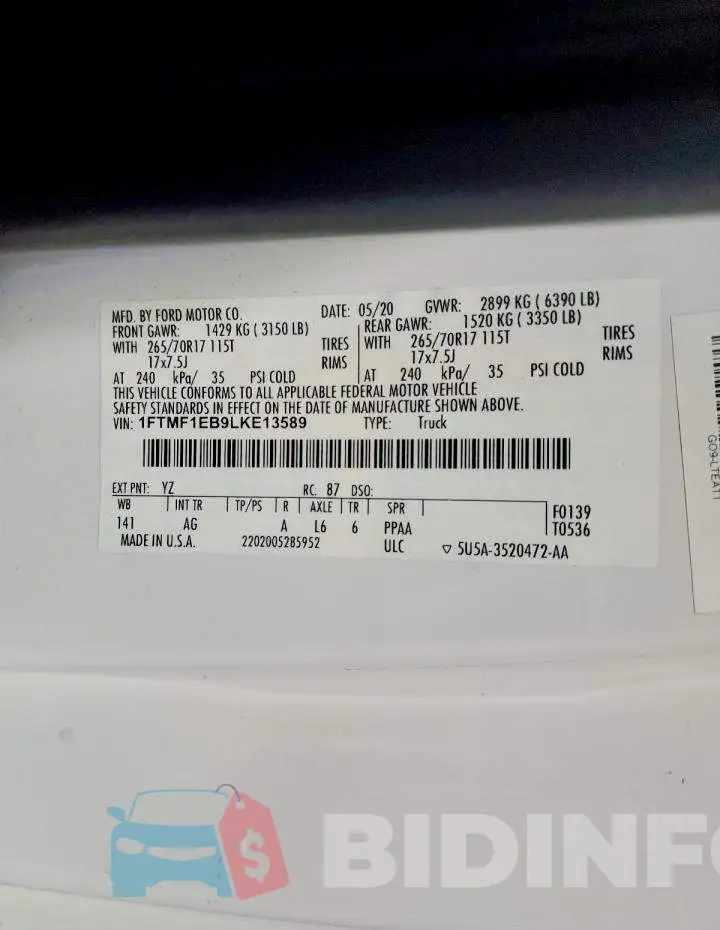 1FTMF1EB9LKE13589 Photo# 12