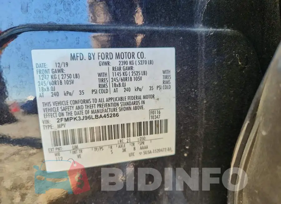 2FMPK3J96LBA45286 Photo# 12