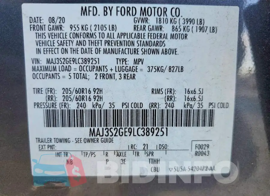 MAJ3S2GE9LC389251 Photo# 12