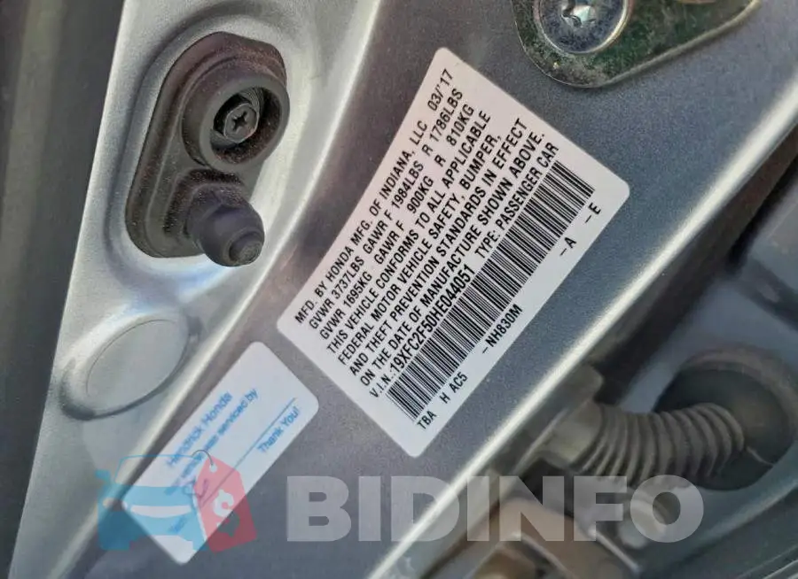 19XFC2F50HE044051 Photo# 12