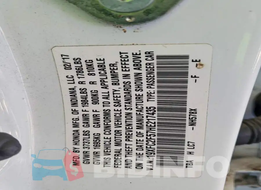 19XFC2F57HE217435 Photo# 12