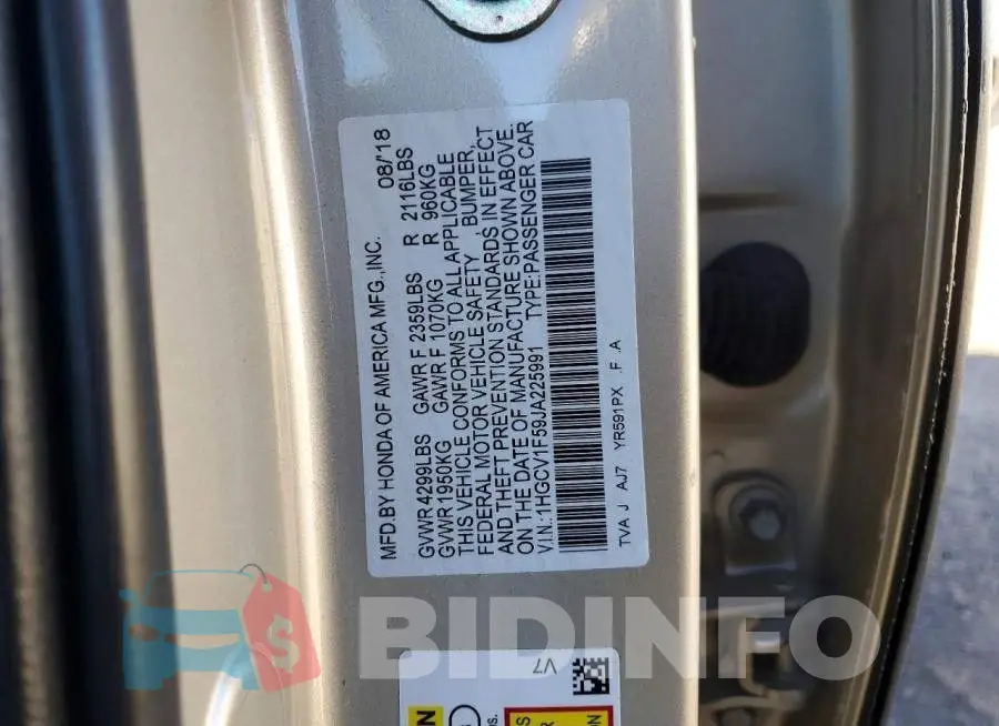 1HGCV1F59JA225991 Photo# 12