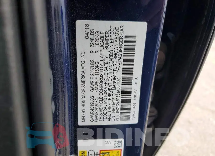 1HGCV3F55JA000950 Photo# 12