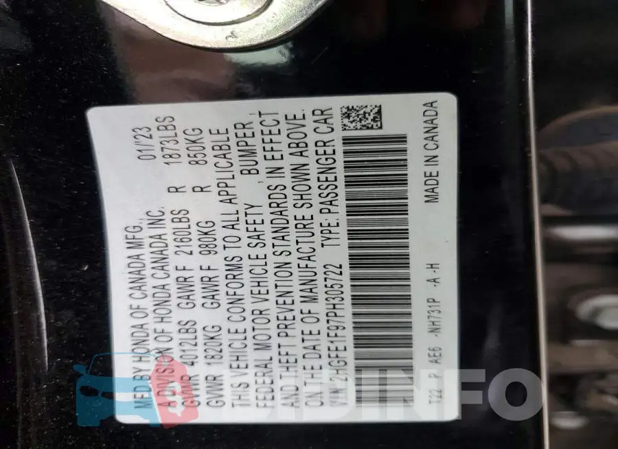 2HGFE1F97PH305722 Photo# 12