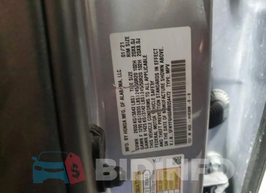 5FNYF6H66MB054472 Photo# 13