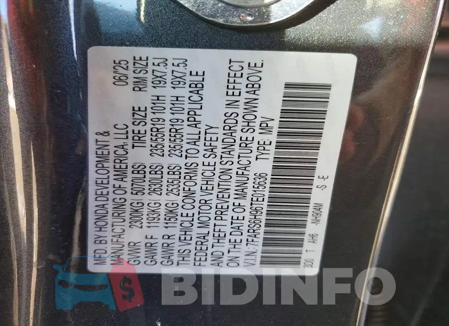 7FARS6H96TE015636 Photo# 13