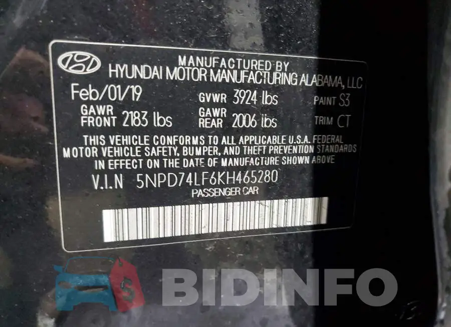5NPD74LF6KH465280 Photo# 13