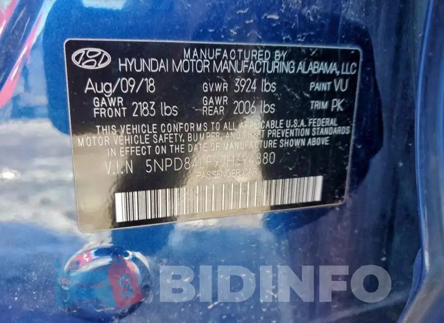 5NPD84LF9JH394880 Photo# 12