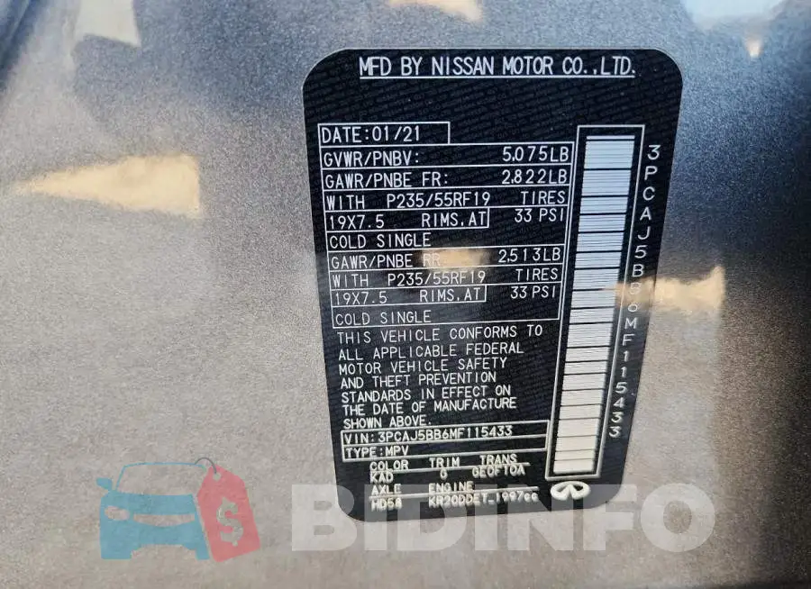 3PCAJ5BB6MF115433 Photo# 12