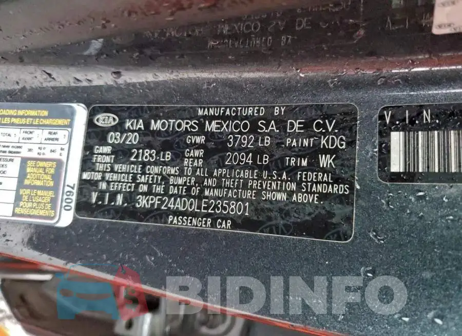 3KPF24AD0LE235801 Photo# 12
