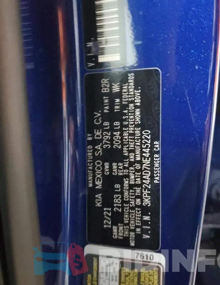 3KPF24AD7NE445220 Photo# 12