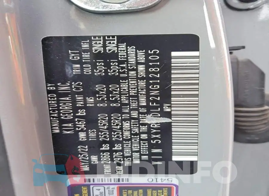 5XYRKDLF2NG128105 Photo# 12