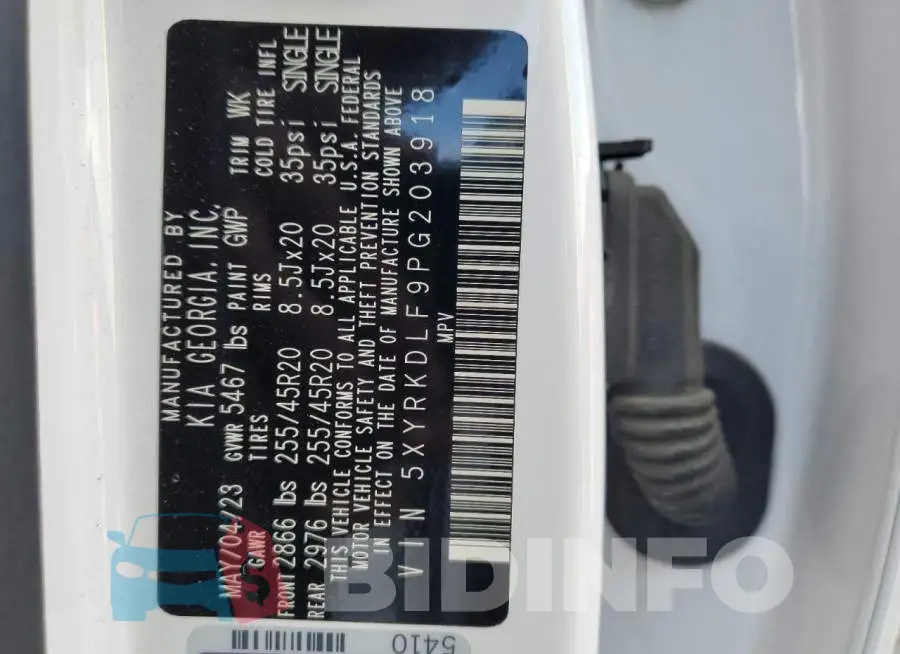 5XYRKDLF9PG203918 Photo# 12