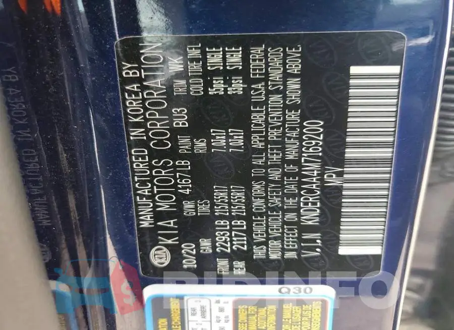 KNDERCAA4M7169200 Photo# 13